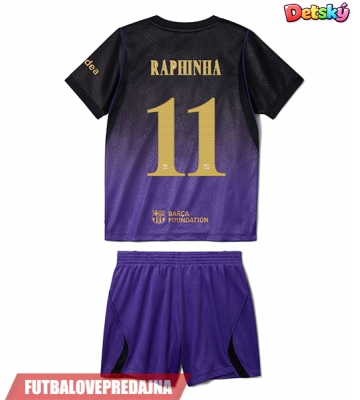 Lacne Dětský Futbalové dres Barcelona Raphinha Belloli #11 2026-27 Krátky Rukáv - Preč (+ trenírky)